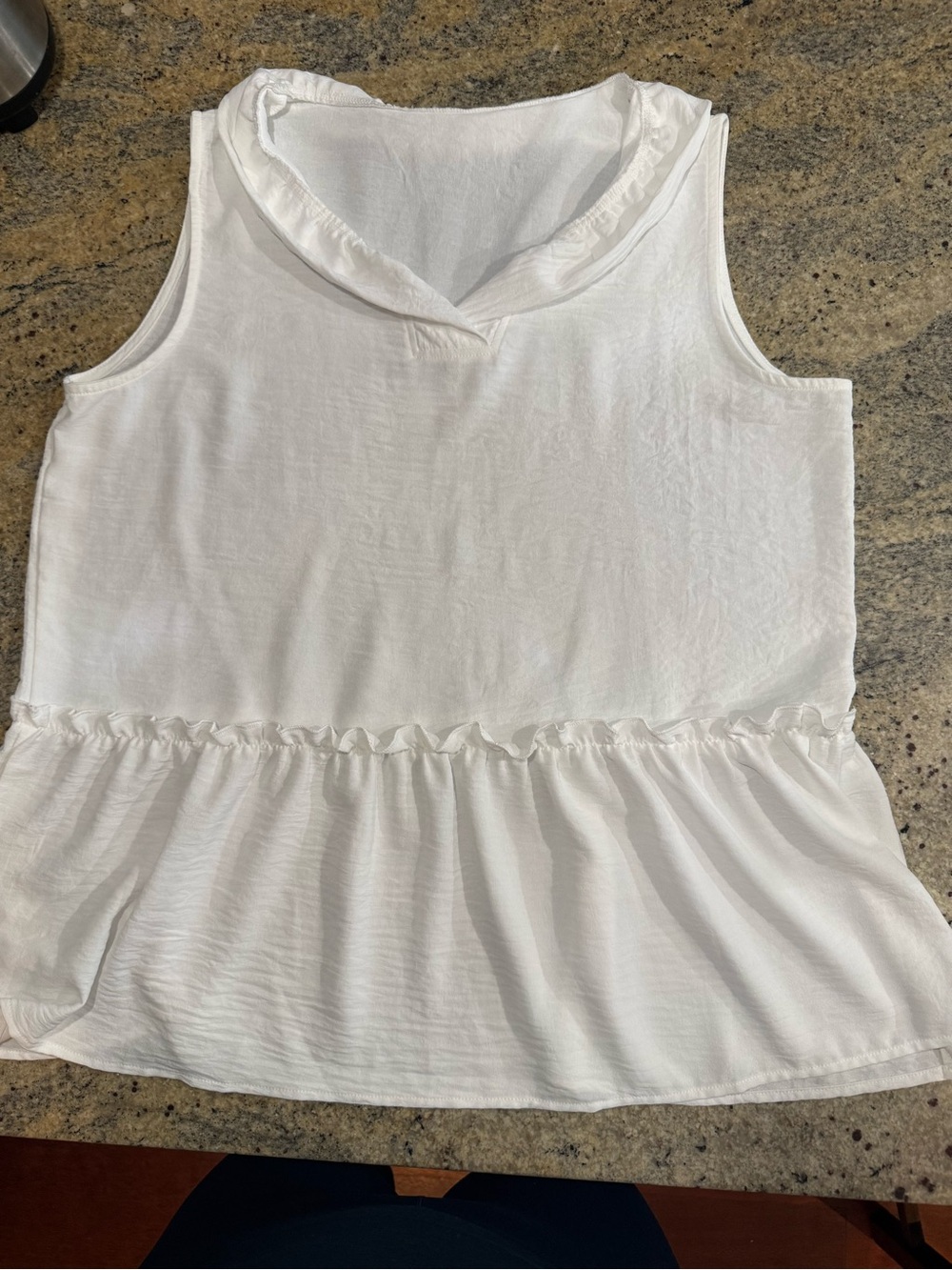 White Women's Sleeveless Peplum Tank Top